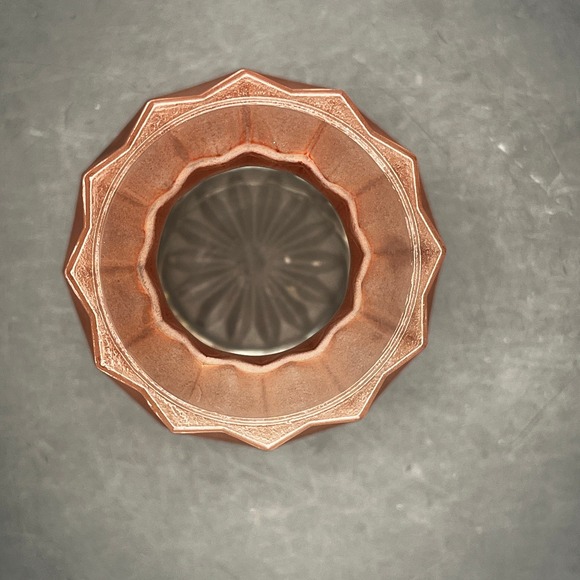 Vtg Frosted Pink Peach Diamond Cut Glass Vase Art Deco Style 6" Teardrop Shape - Picture 2 of 6